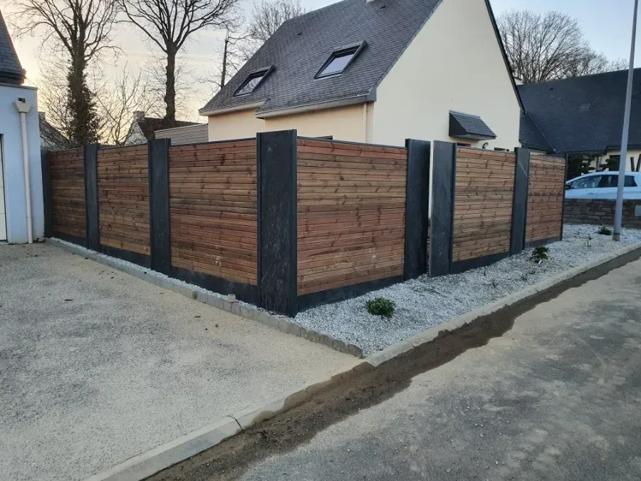 Clôture bois & ardoise